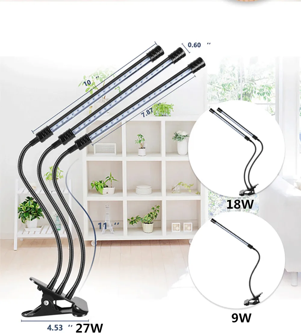 
Full Spectrum LED Grow Light Flexible Clip Lamp 5V USB 18W 27W 36W Growing Cob Lamp for Plants Seedling 