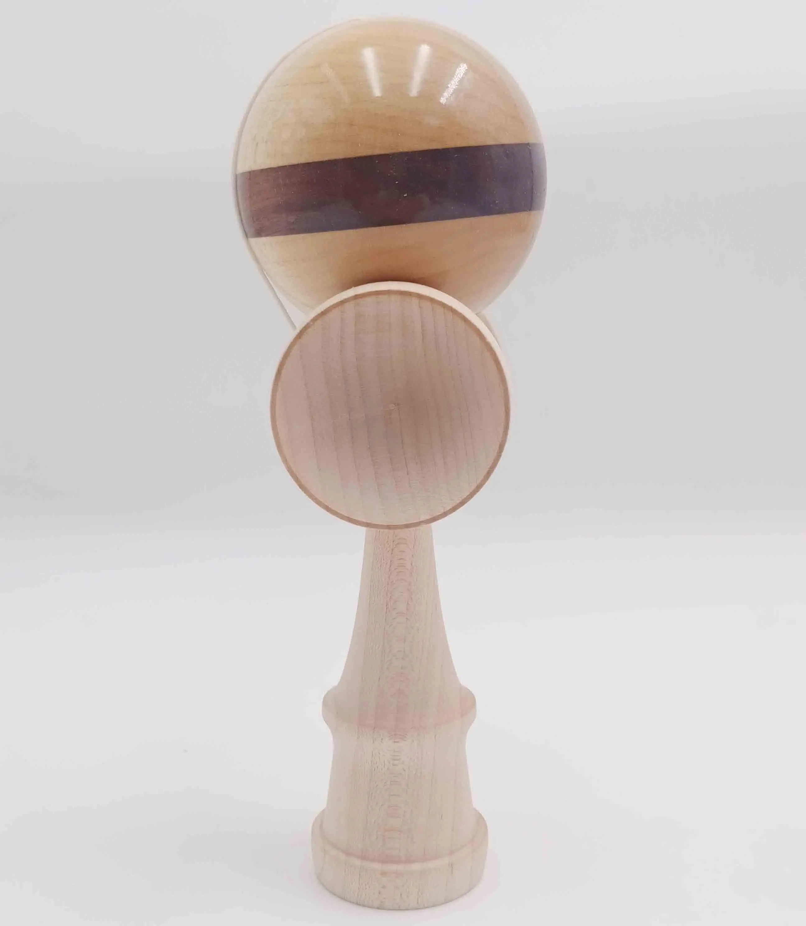 New shape maple wood kendama toy with walnut stripe