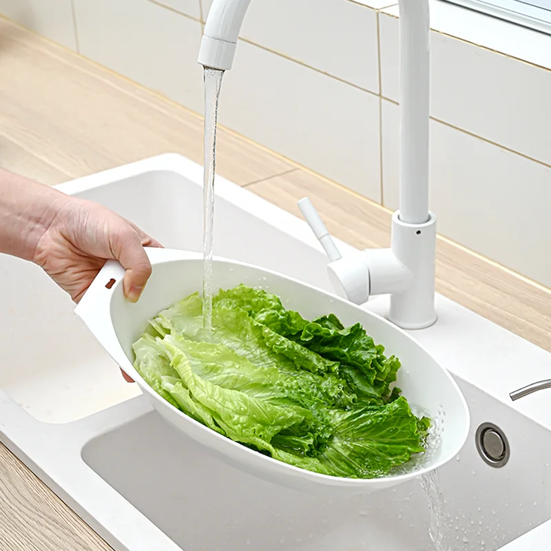 Nordic style household stackable light weight rice washing basket dry fruit plate decoration