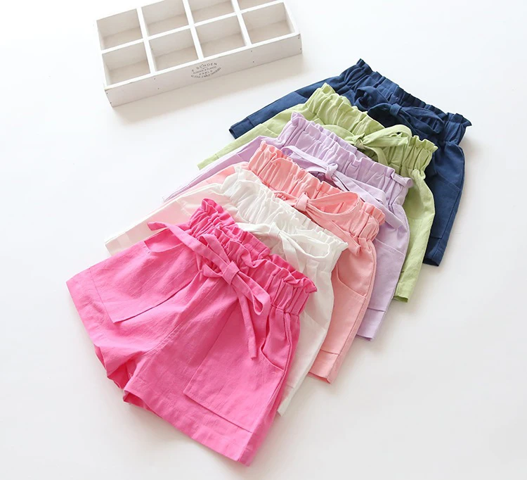 2022 Fashion Candy Color Girls Pants Casual Summer Toddler Girls Shorts High Quality Solid Color Girls Shorts