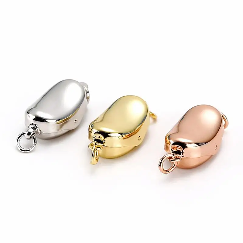 925 Half silver Pearl Necklace Bracelet buckle DIY accessories necklace repair Sterling silver pea buckle horseback buckle