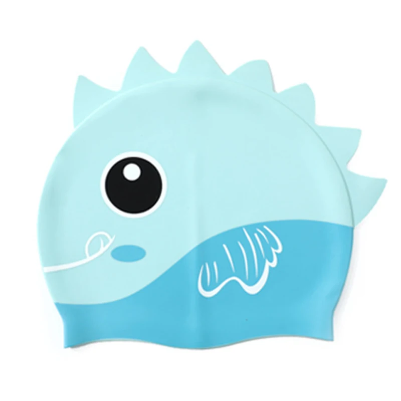 JSJM Wholesale Baby Swim Cap Comfortable Waterproof Cartoon Swim Cap Silicone Swimming Cap for Kids Child 8 Colors Jhcp500