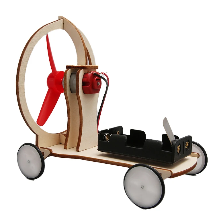 High Quality Electric Wind Car Model Toy Scientific Physics Experiment Kit Diy Wooden Puzzle Stem Kits for Kids Educational