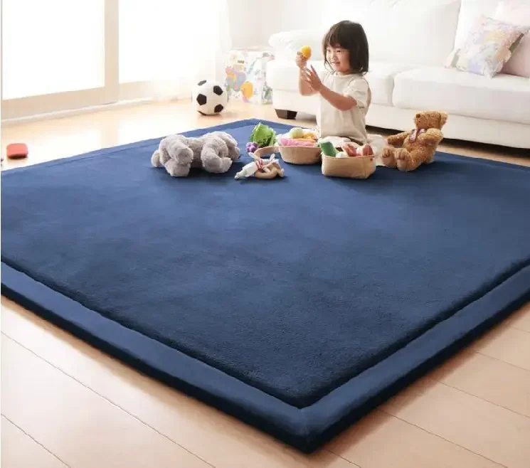 WXCCF Factory Super Soft Flannel Kids Crawling Mat Children Play Carpet Memory Foam Tatami Mat for Baby Care Room