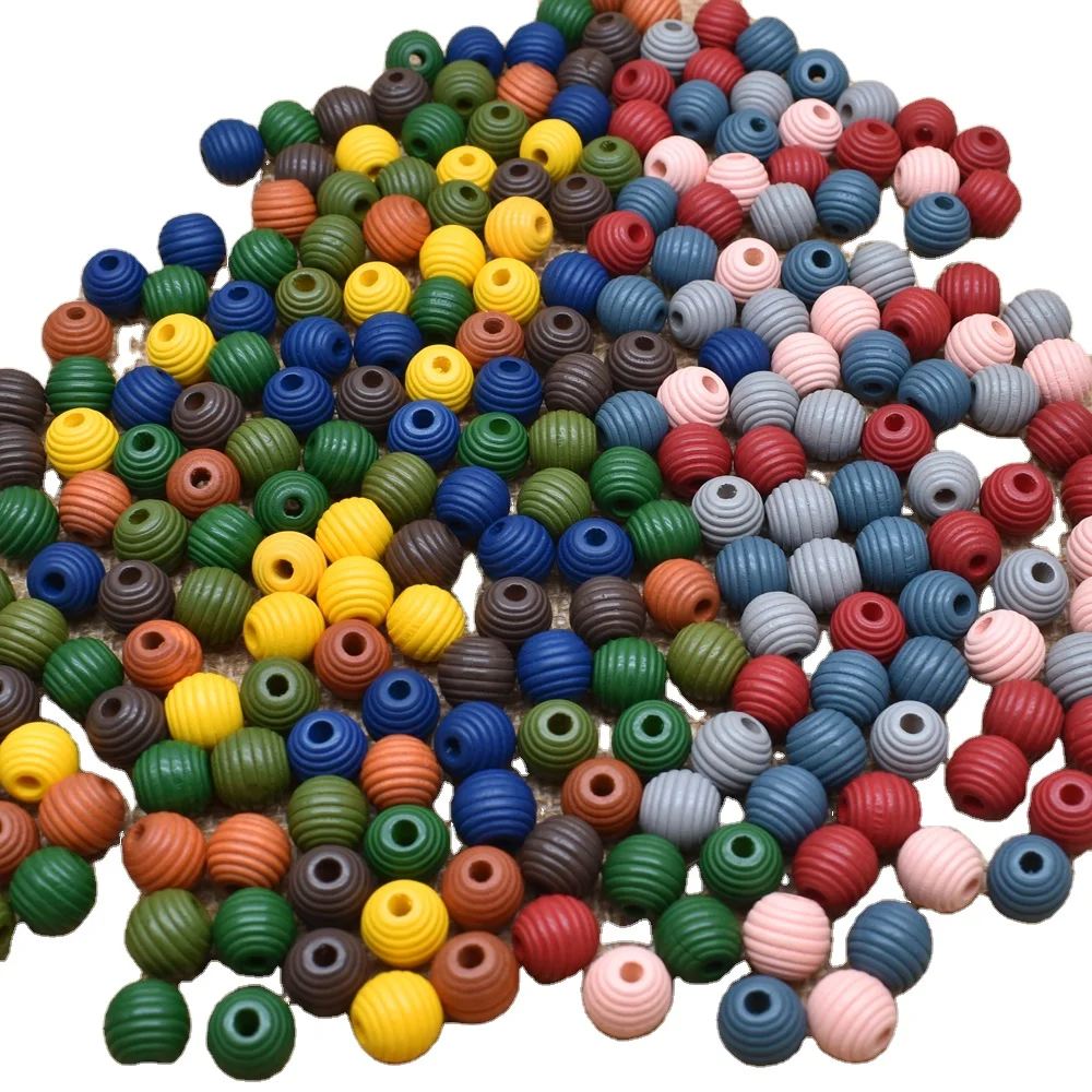 500pcs/bag 12mm Thread Beehive Wood Beads Environmentally Friendly Color Wooden Beads for DIY Crafting Jewelry Making