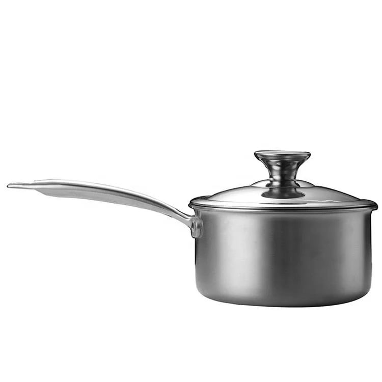Chinese factory direct sale stainless steel soup pot cooker milk pot with anti-scalding single handle cooking