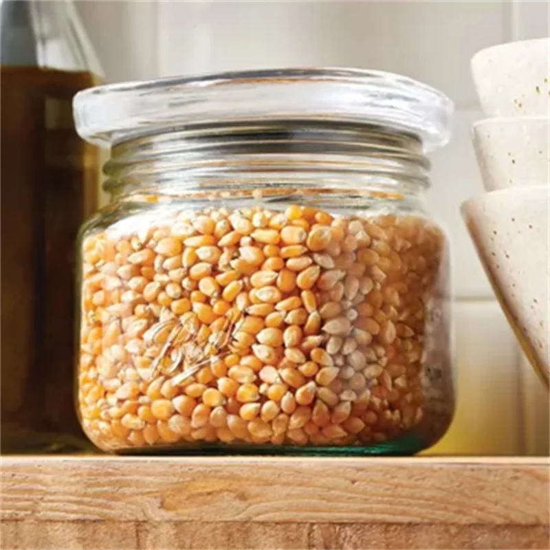 Wholesale Food  Kitchen Glass Canisters For Coffee Flour Sugar Candy Cookie Spice Storage Glass Jars Containers