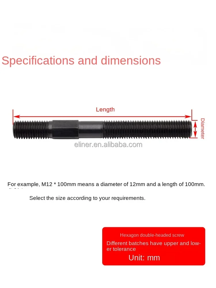 Double End Thread Stud Bolt Screw Rod Tight Adjustable Push screws bolts 8mm Exhaust Manifold Flange Studs Dirt Bike Motocross