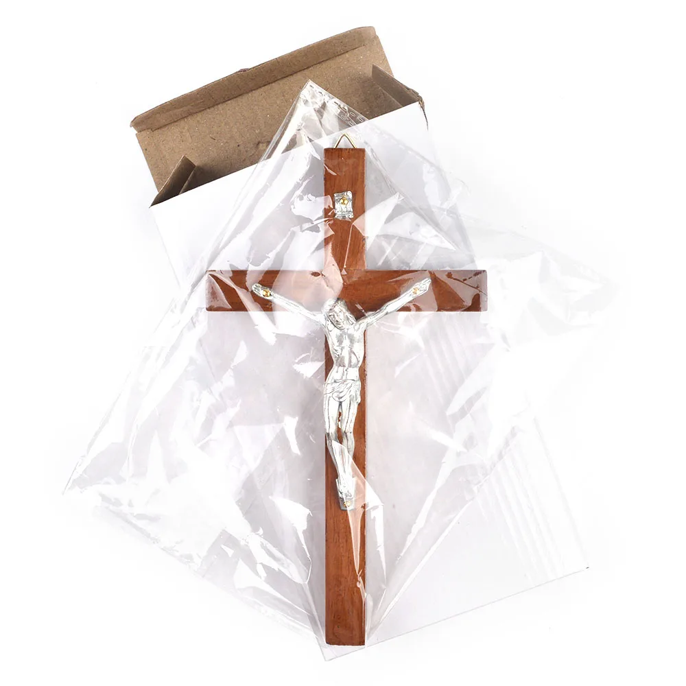 Catholic Wood Jesus 195mm Cross Small Religious Church Wall Decoration Crucifix