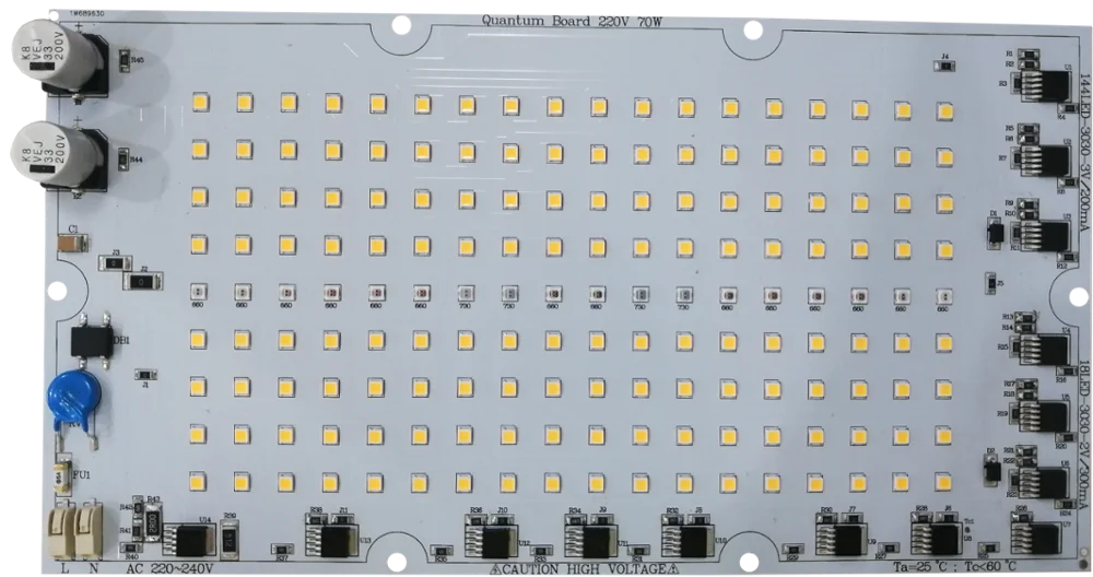  Диммируемая 70 Вт модуль DOB 220 В AC светодиодная плата PCBA Samsung LM301B & 660nm 730nm для освещения