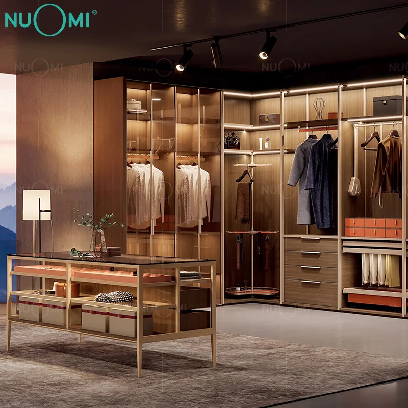 Nuomi New Design Luxury Walk in Closet Wardrobe Accessories Design Modular Furniture  Bedroom Modern Wardrobe
