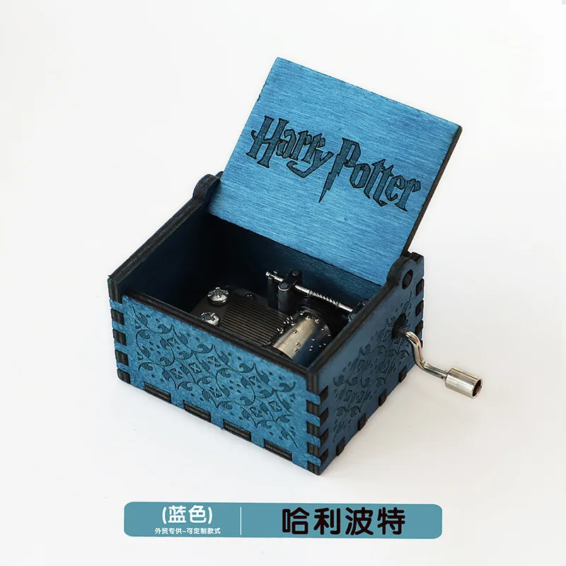 Hot Sale Custom Mini Wood Laser Engraved Music Box Hand Crank Wooden Music Box