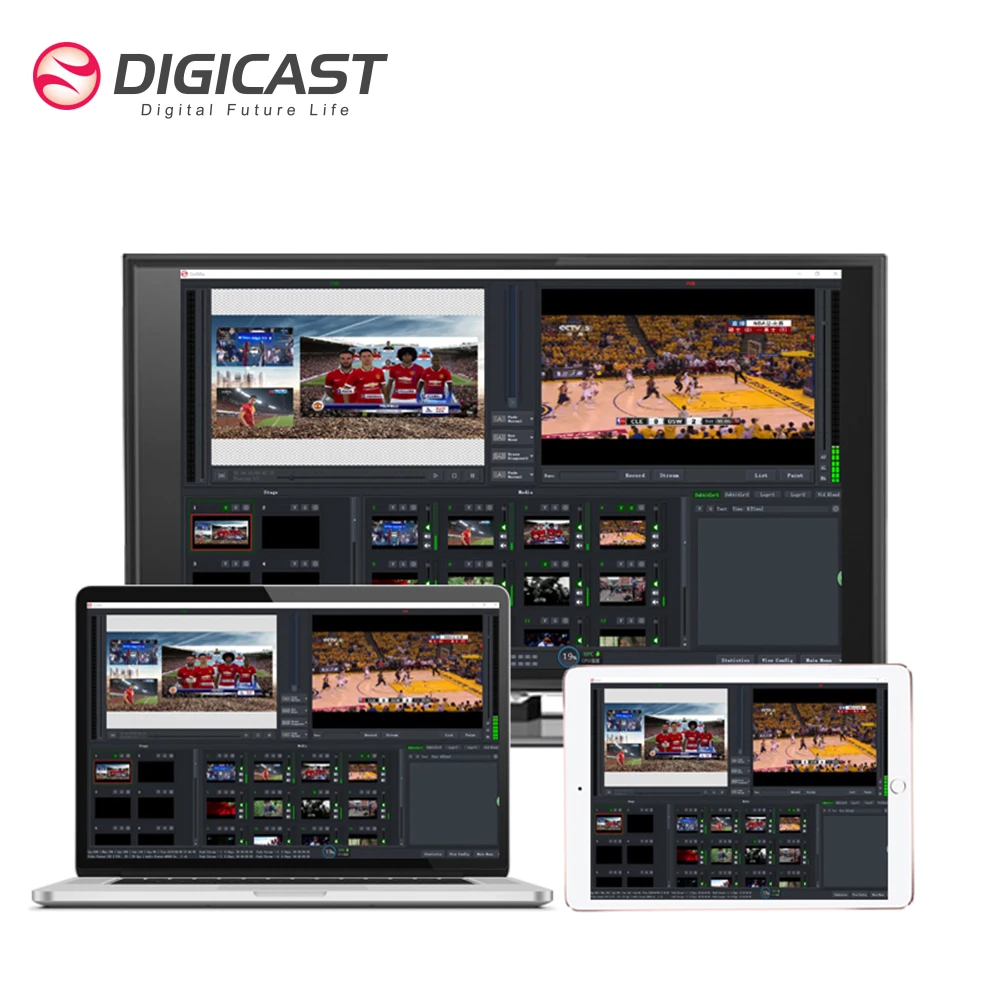 DIGICAST GOMix  Broadcast Level Image Live Production Software Video Switcher and Mixer IPTV