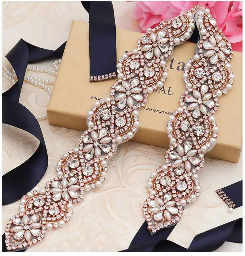 Elegant Pearl Bridal Wedding Belt Dress Accessories Luxury Hand Beaded Bridal Belt