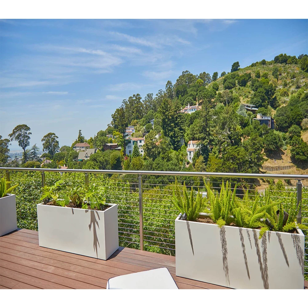 Outside Modern Side Mounted Cable Railing Vertical Wire Systems Stair Stainless Steel Rope Cable Railing Balustrade Handrail