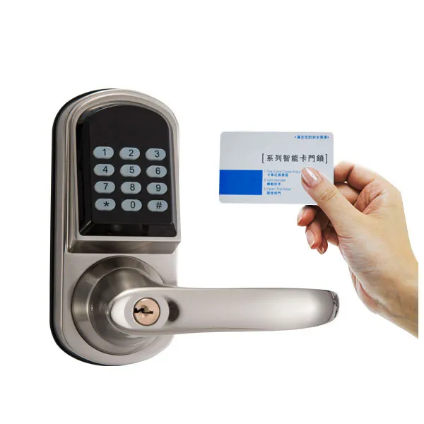 Key pad Door Lock Electronic Smart Key Card Passcode Door Handle Lock for Apartment