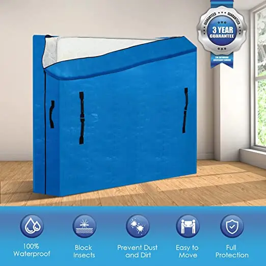 Сумка на матрас для путешествий и хранения, очень толстый защитный матрас с ручкой, многоразовый сверхпрочный водонепроницаемый чехол