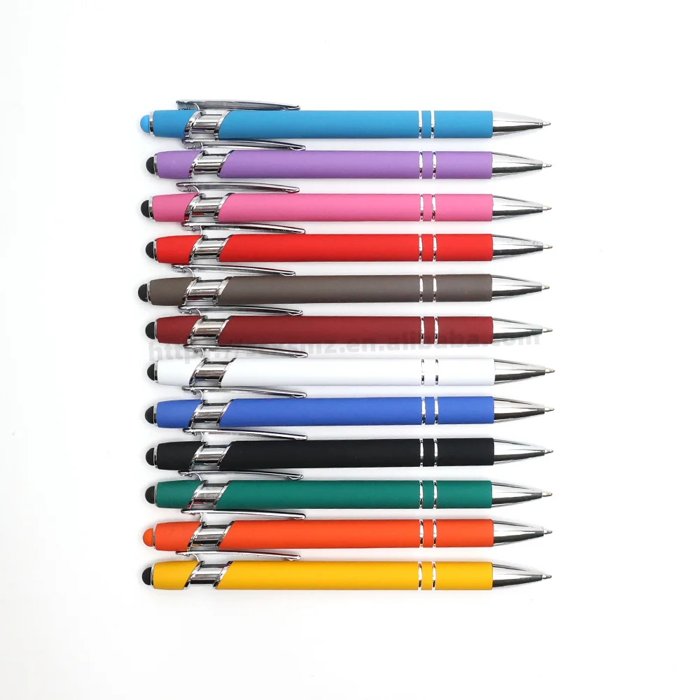 Wholesale Rubber Metal Touch Screen Stylus Pen Promotional Ball Pen With Custom Logo Pen