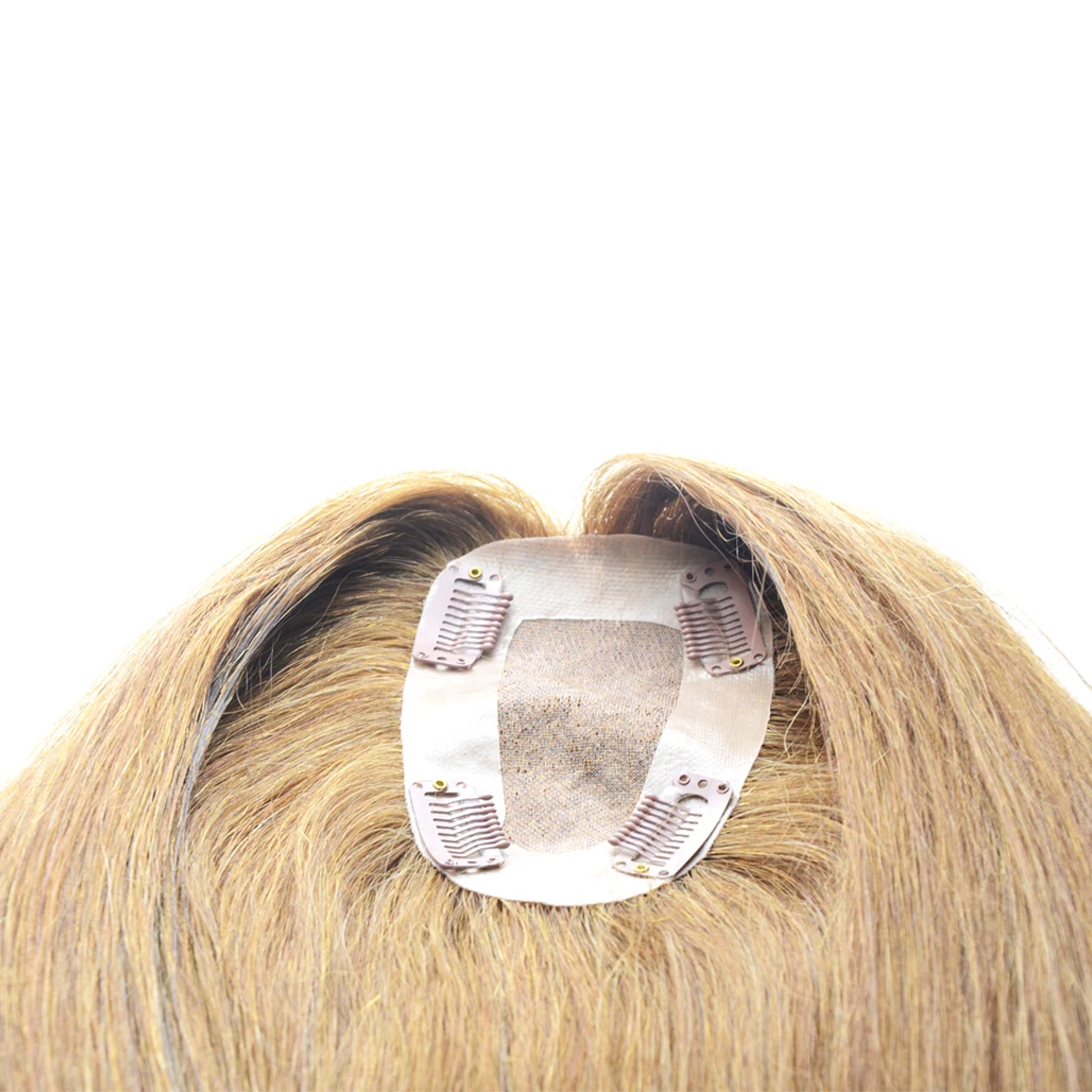 High feedback russian silk base virgin human hair blonde topper