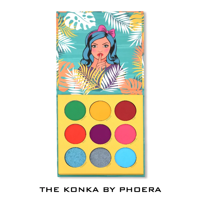 PHOERA 9 COLORS Makeup Eyeshadow Palette Metallic Eyeshadow Palette