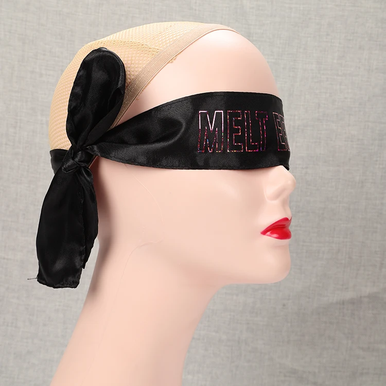 Custom logo hair accessories silky edge scarves frontal wrap satin headband soft laying scarf for frontal wigs grip band