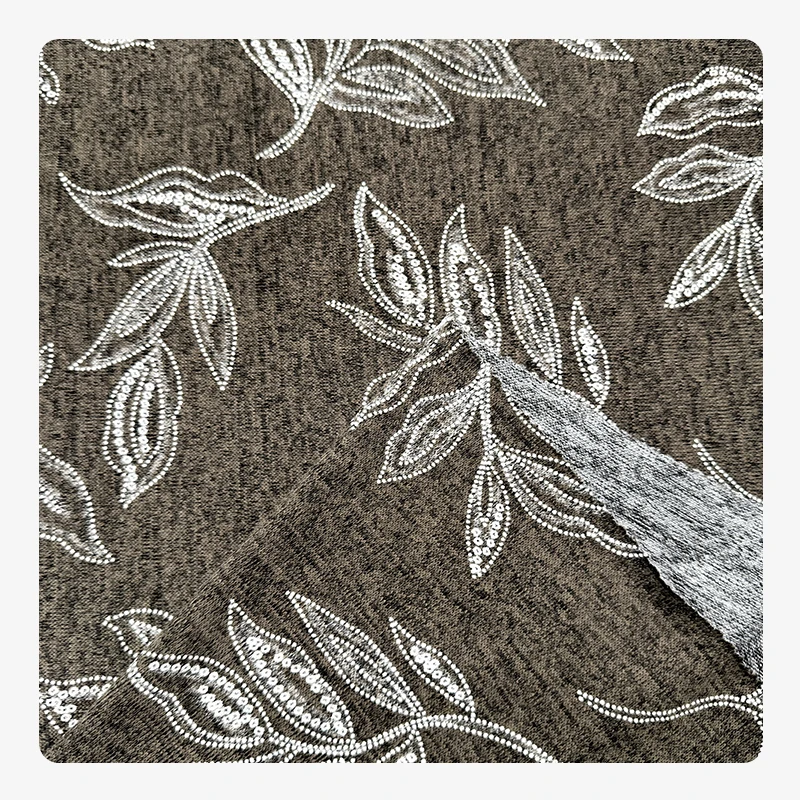 Wedtex Fabric Factory Custom Leaves Flower 3D Textured Embossed Jacquard Fabric for Garment Dress