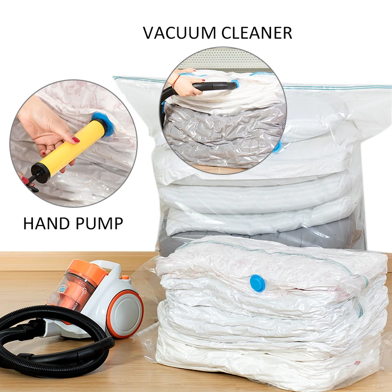 high quality cube vacuum compression space bag with pump