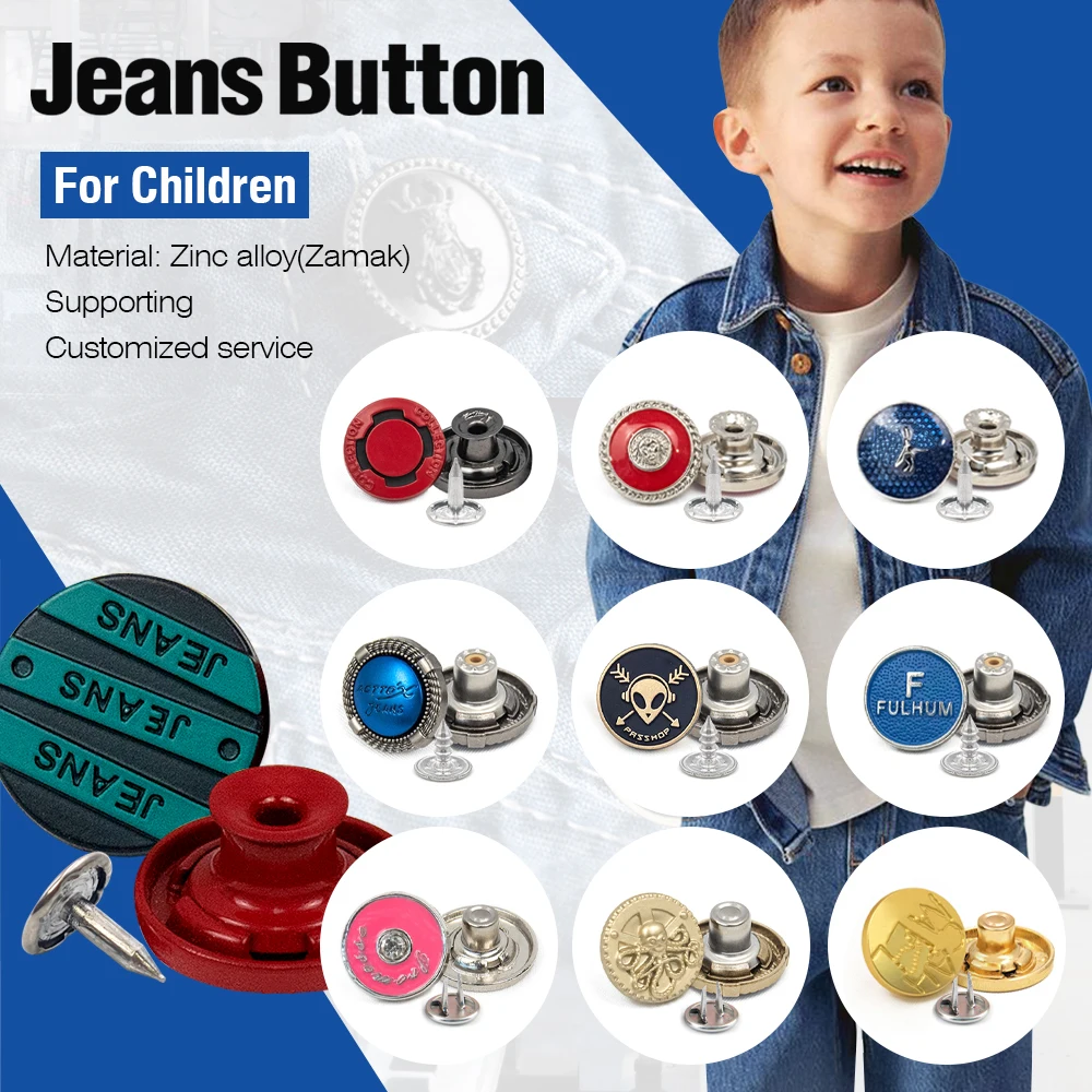 Custom Made Metal Denim Jeans Button for Jacket