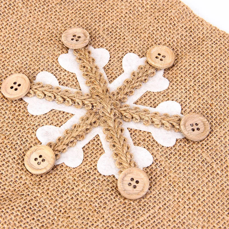 Cotton Fabric And Linen Christmas Fireplace Hanging Stocking For Christmas DIY Decorations