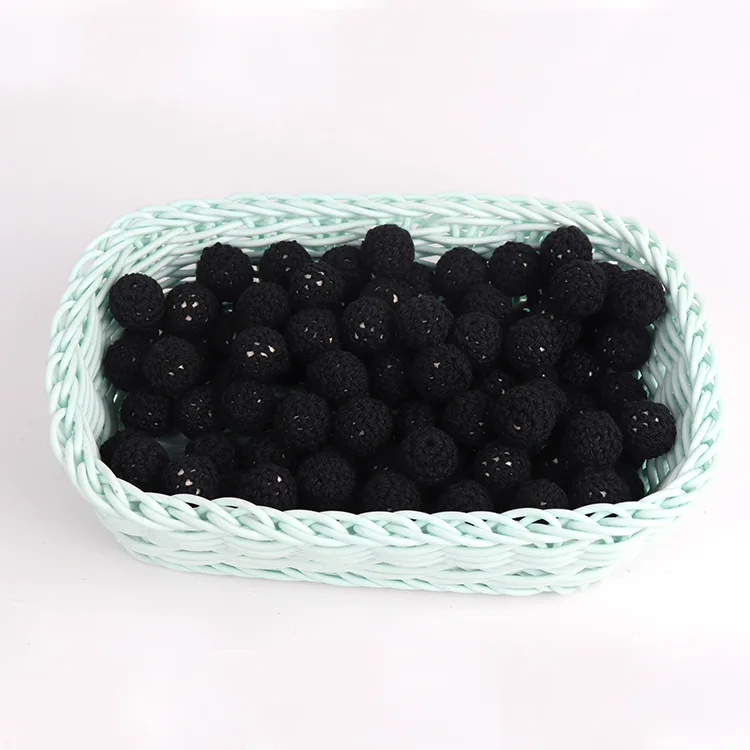 Handmade Baby Nursing Teething Wooden Cotton Crochet Beads