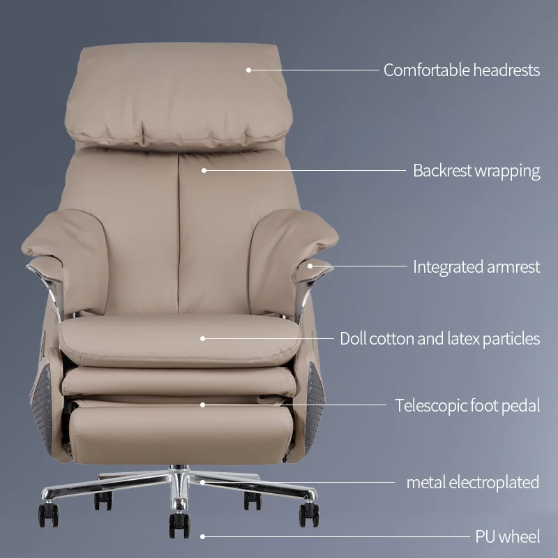 modern Luxury Swivel Ergonomic Boss Manager reclining Office Chair Electric mechanical Genuine Leather Chair armchair sofa