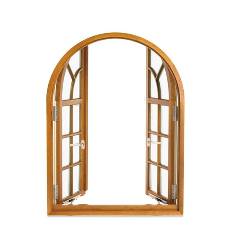 Famous square type arch design windproof waterproof aluminum church house glass window