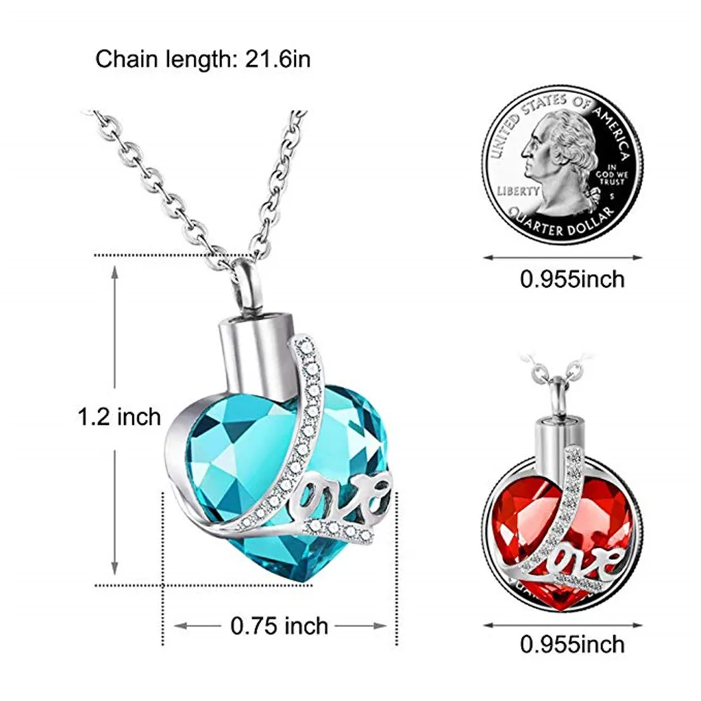 Crystal Birthstone Necklace Keepsake Pendant