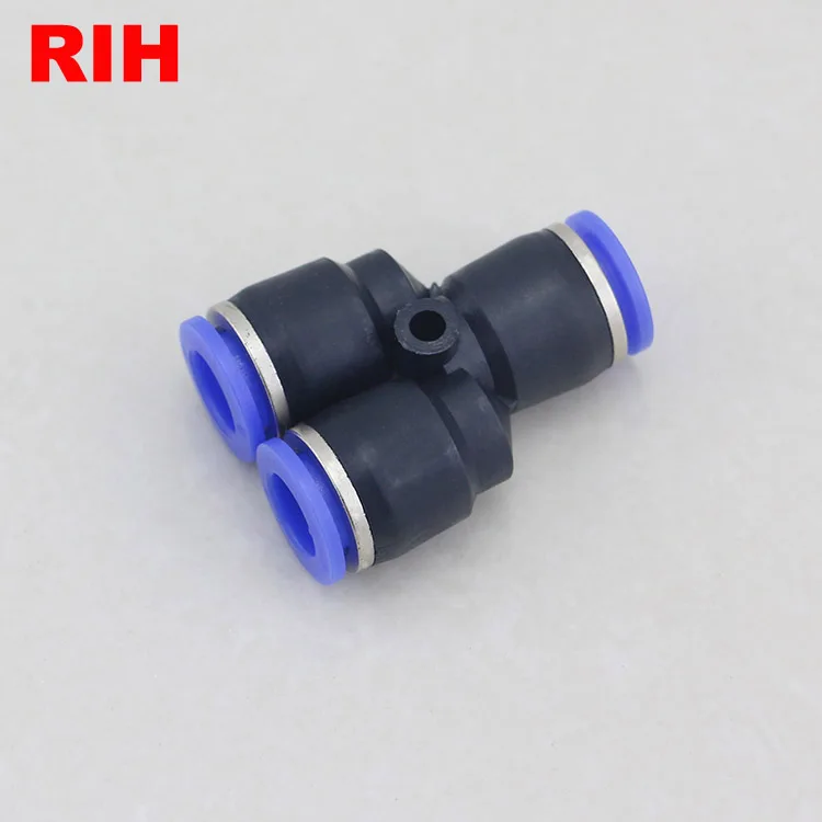PY Y Shaped Spliter 3 Way Plastic Elbow Tee Fitting Pneumatic Air Quick Connector Connect Pipe PU / PA / PE / PVC Square Equal