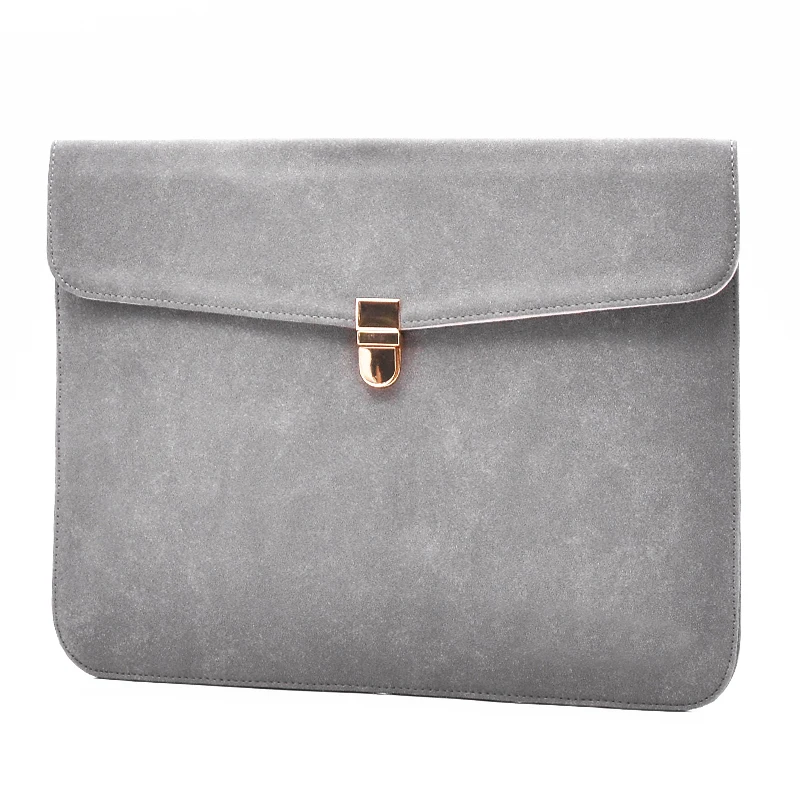 Ultra Slim Flap Style Waterproof Faux Suede Vegan PU Leather Protective Case 13 Inch Laptop Sleeve Case For MacBook Pro Air