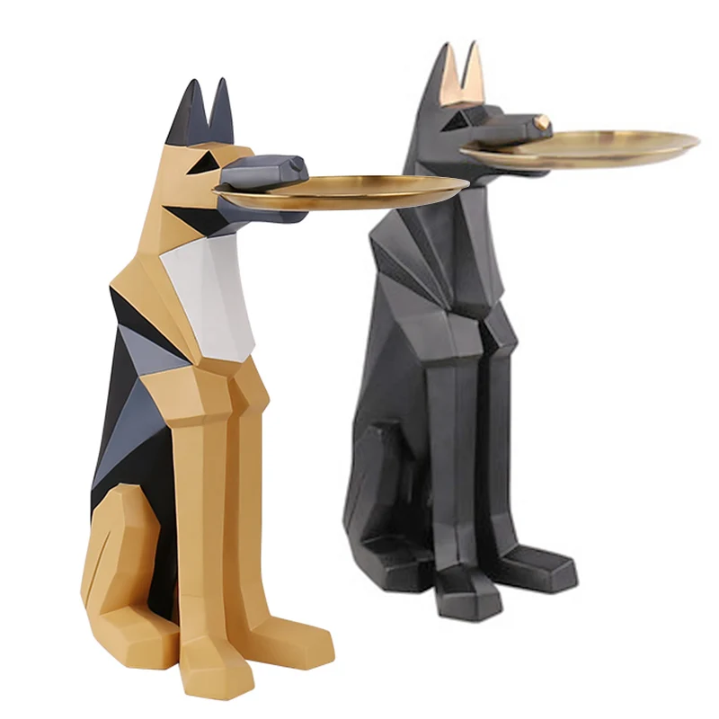 Скандинавская фигурка-модель животного Декоративный ящик для хранения подарки поделки статуя собаки из смолы скульптуры статуя-поднос Декор
