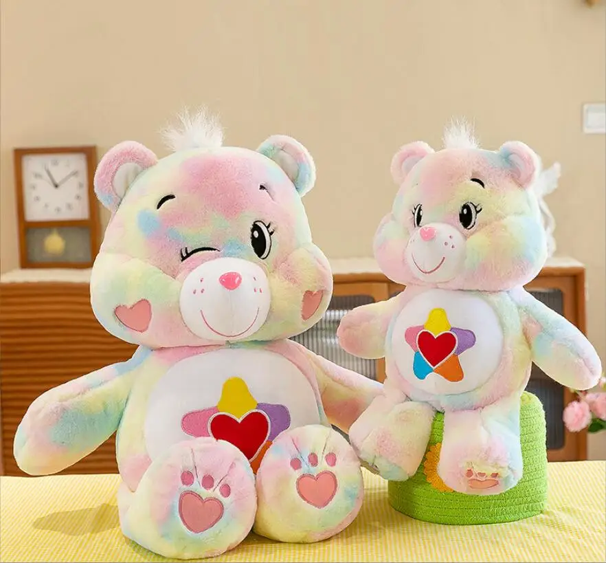 XUX 48cm Cute Rainbow Teddy Bear Plush Soft PP Cotton Stuffed Plush Bear Pillow Toy Festival Gift
