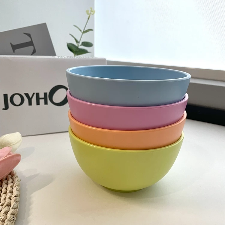 Luxury Custom Round Big Plastic Bowl Microwave Colourful Cereal Bowls Wheat Straw Bowl