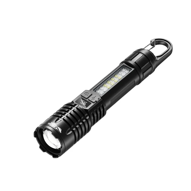 Outdoor Camping LED Tactical Flashlight with 10000mAh Rechargeable Battery for Long Range & Night Emergency