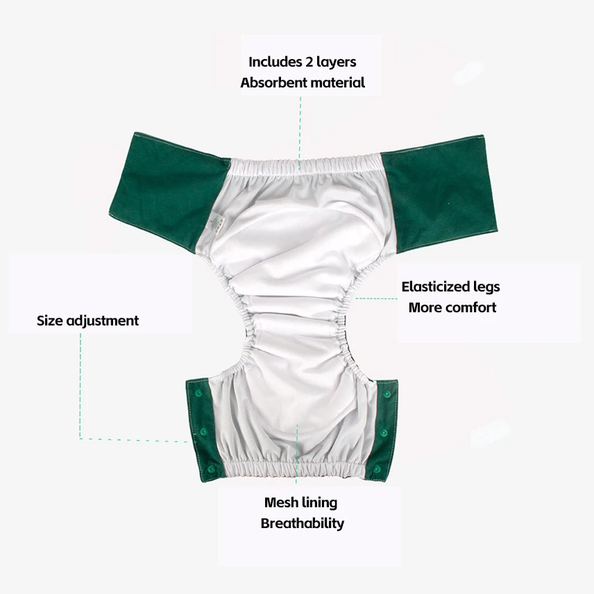 Extra large adult sized Waterproof Nappy Reusable Washable Elderly Incontinence Care Protection Nappies Underwear with insert