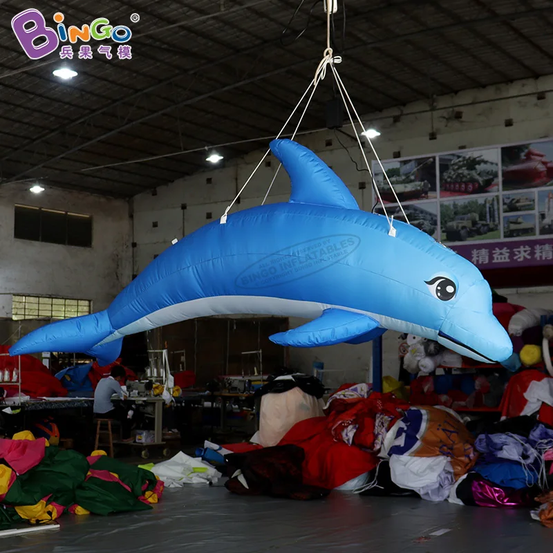 Bingo Aquarium Custom Led Inflatable Flying Dolphin Giant Inflatable Dolphin For Events Show Decoration