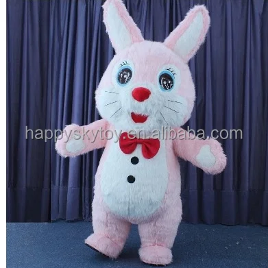 Custom Unisex Inflatable 2m/2.6m Rabbit Mascot Costume Hand Drawn Adult Cosplay Suit for Halloween Cartoon Character Parties