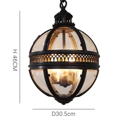 Victoria hotel pendant black color 3 Light 3 sizes glass ball chandelier factory outlet chandelier