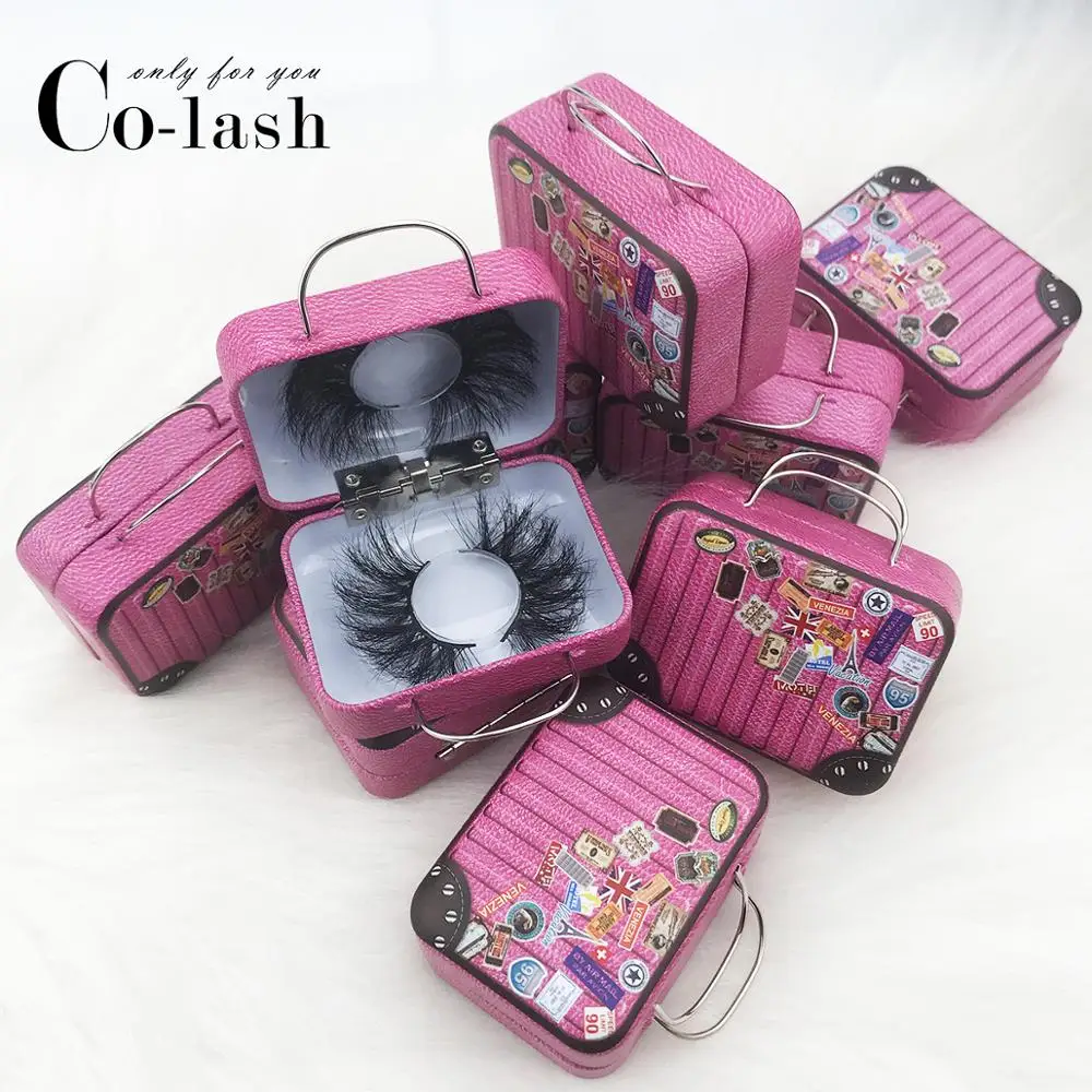 
25mm long mink lashes packaging box false eyelashes new smart suitcase packaging boxes 