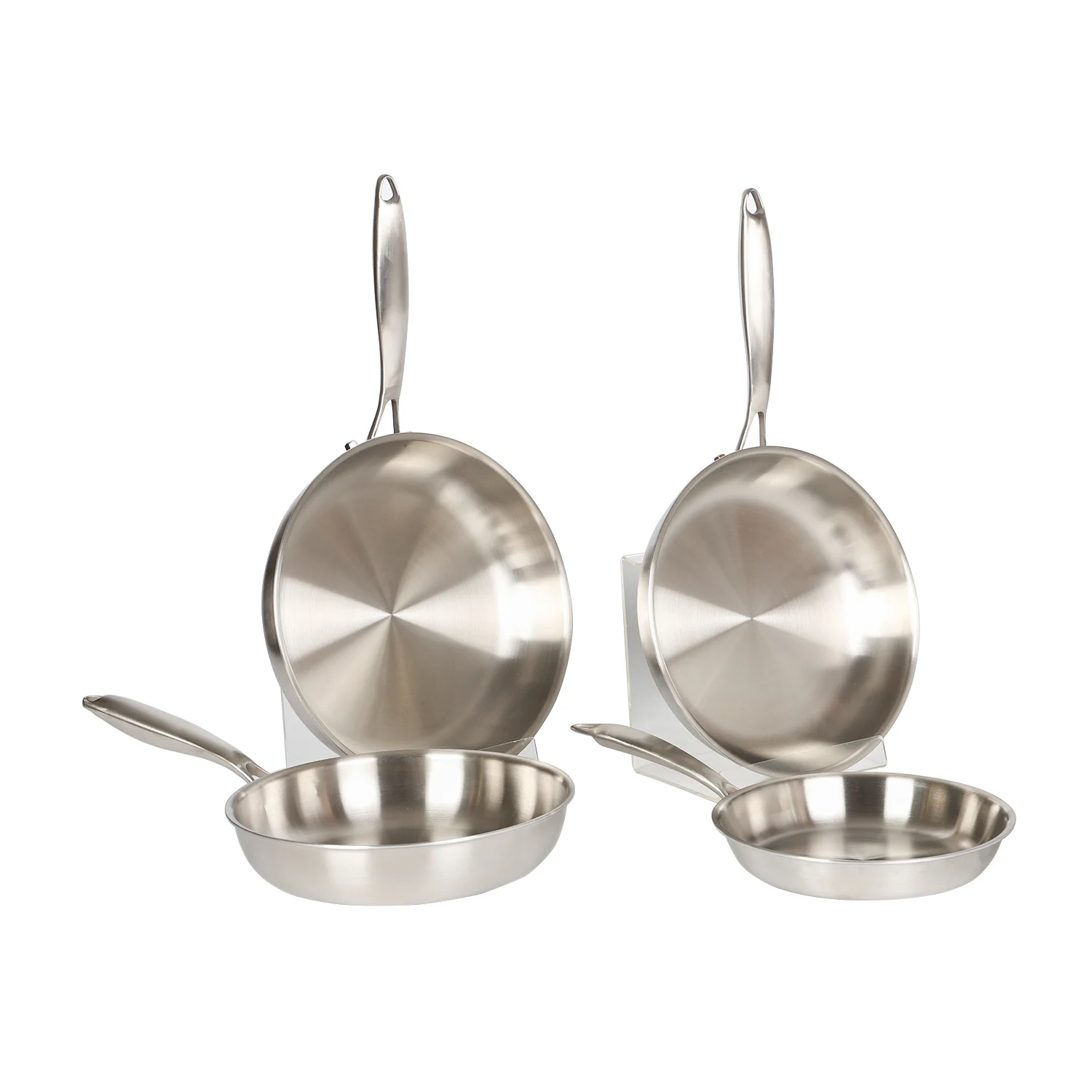 Customized Kitchen Utensils 20/24/2628/30cm Skillet Kitchen Nonstick Eco-friendly Hybrid Triply Stainless Steel Frying Pan