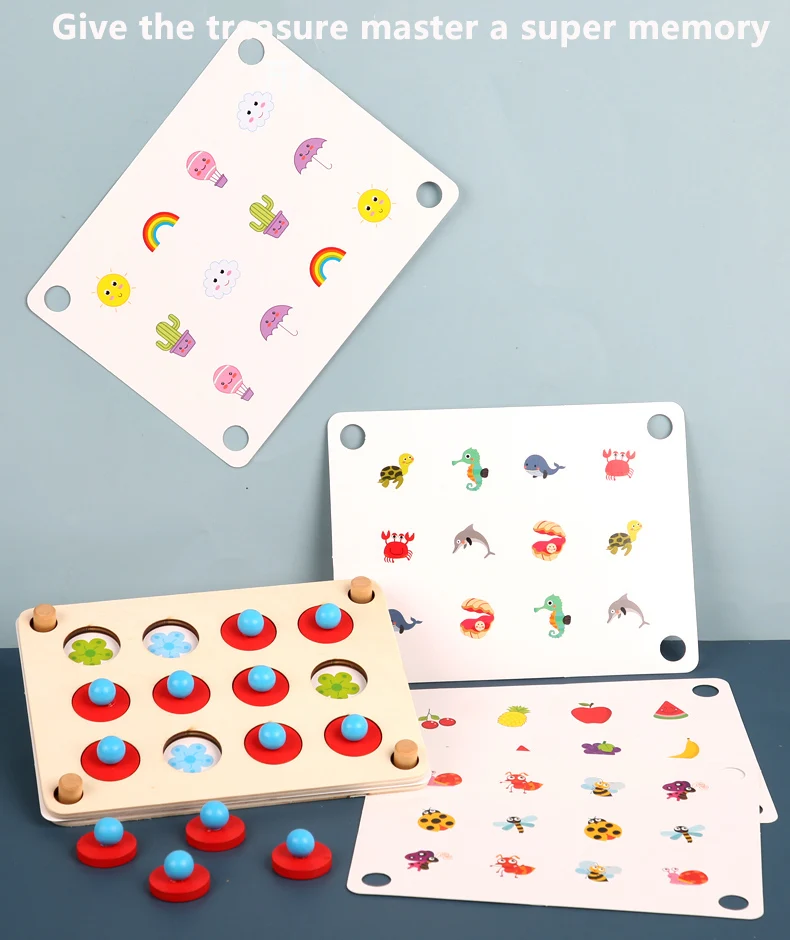 Educational Supplies Children Logic Thinking Wooden Memory Chess Montessori Matching Brain Wooden Memory Game
