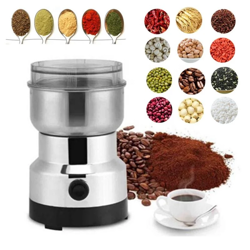 Electric Coffee Grinder Kitchen Grain Nuts Beans Spice Grinder Multifunctional Household Small Stainless Steel Coffee Machine