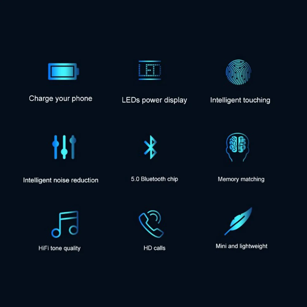 F9 TWS Wireless Earphones 5.0 headphone Earbuds Stereo Sport Headset with 2000mAh LED Power Bank earphone for Iphone earphones