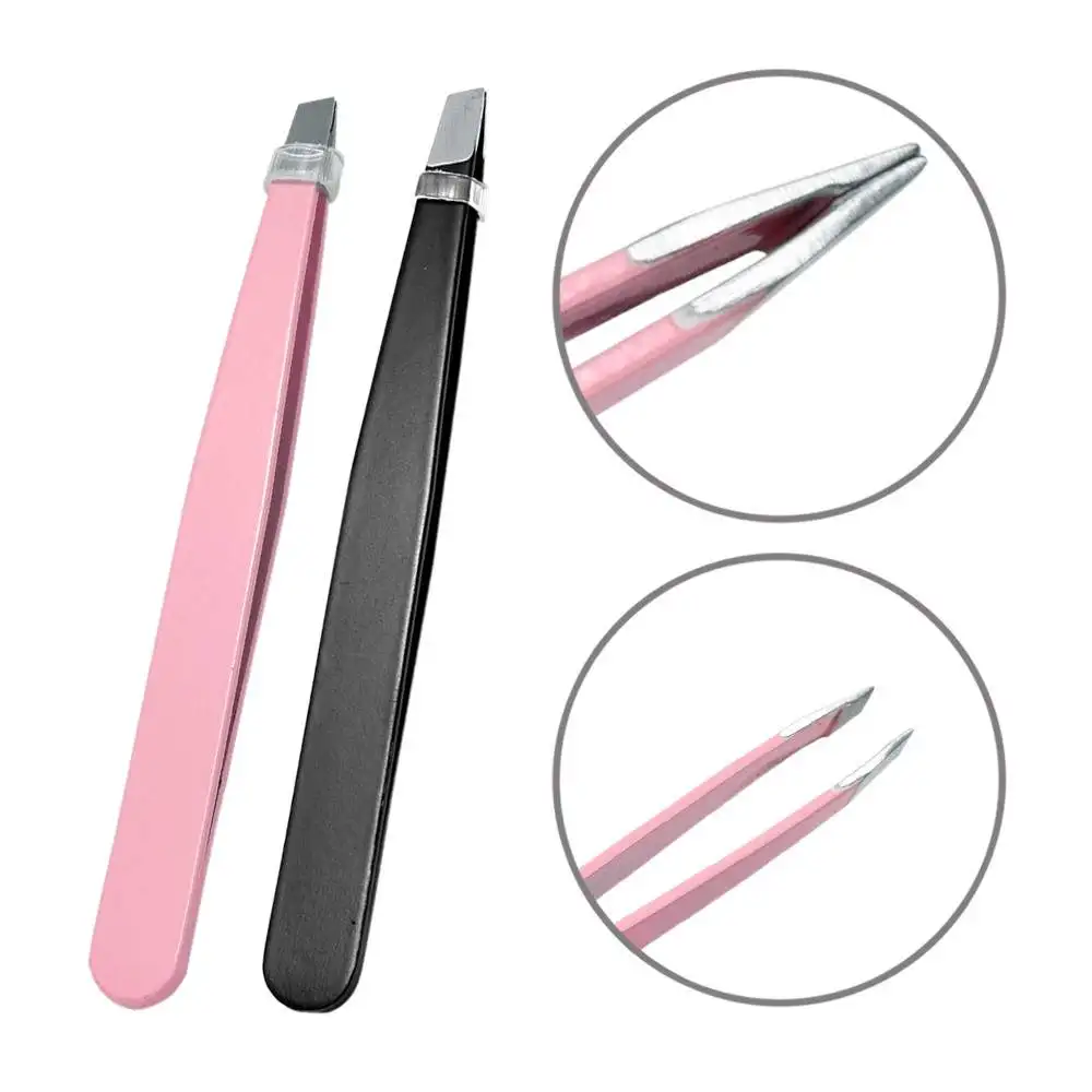 2in1 Eyebrow Tweezer Clip Eyebrow Blade Razor Shaver Hair Remover Makeup Tools Applicator stainless steel tweezers