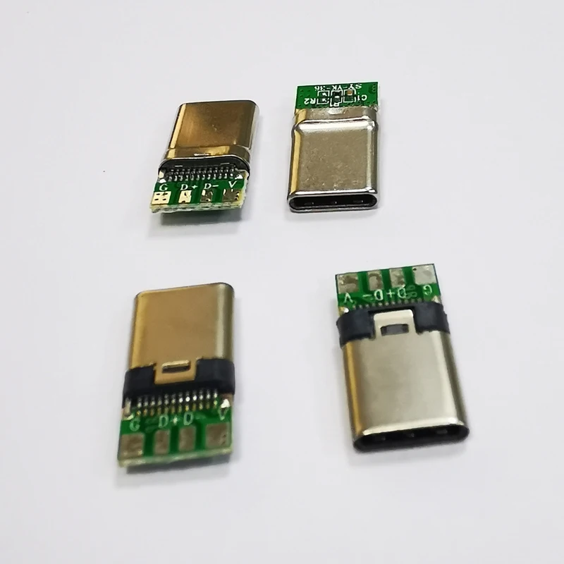 5A 30V USB 3.1 usb Type C Male DIY Solder Plug Connector Socket Attached PC Board for usb data cable